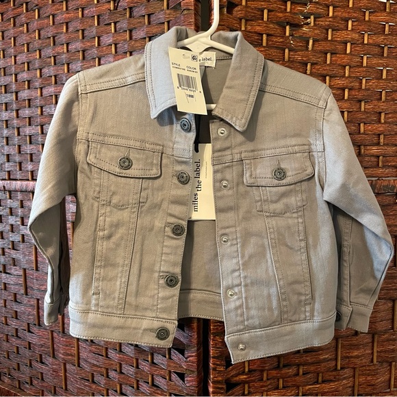 Miles The Label. Unisex Cotton Blend Grey Denim Jacket - Baby 18M - Picture 4 of 6